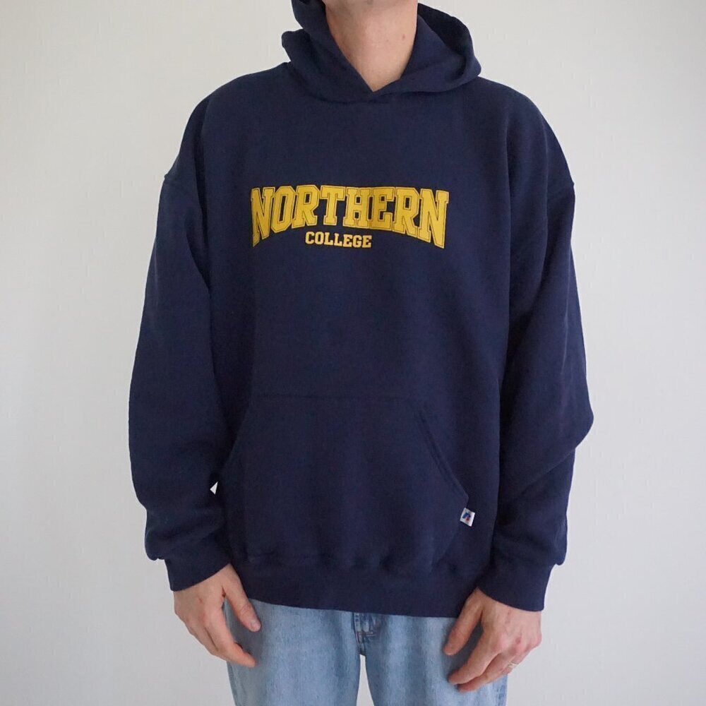Russell Athletic Navy Northern College Collegiate Cotton Hoodie Sweatshirt 2XL